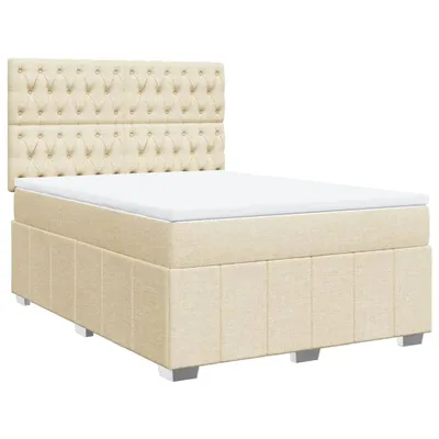 Produktbild von Boxspringbett mit Matratze Creme 160x200 cm Stoff