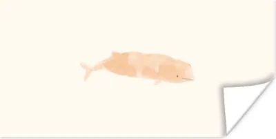 Produktbild von MuchoWow® Poster Fisch - Meer - Aquarell - Pastell 160x80 cm - Foto Poster