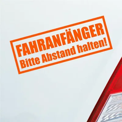 Produktbild von Auto Aufkleber Achtung Fahranfänger Spruch Fahrschule 20x7 cm Orange Sticker Heckscheibenaufkleber