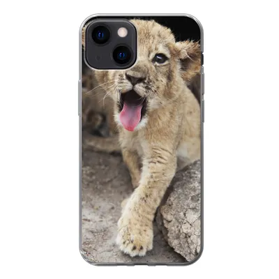 Produktbild von MuchoWow® Handyhülle Schutzhülle Hülle für iPhone 13 Jungtier - Löwen - Niedlich Silikon Softcase Handy Hülle - Karteninhaber