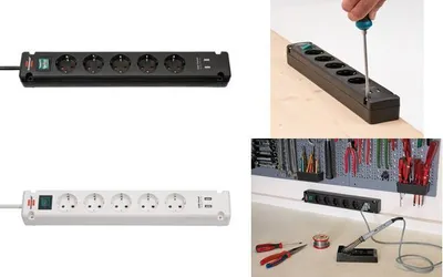 Imagen del producto de brennenstuhl 1150660315: Placa de enchufes, 5 enchufes, resistente a golpes, serie Bremounta