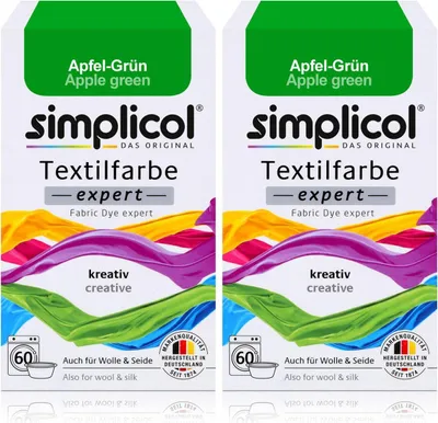 Produktbild von Simplicol Textilfarbe expert Apfel-Grün 150g - Farbe zum Färben (2er Pack)