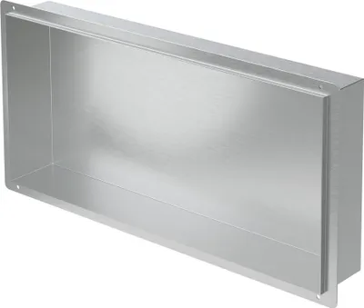 Produktbild von LuxeBath Wandnische aus Edelstahl, 60x30x10 cm, Silber, Randlos, Befliesbare Nische für Badutensilien, Duschablage, Duschregal