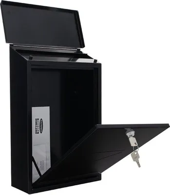 Produktbild von Edelstahl-Briefkasten, Wandmontage, Kupferzylinder, Zeitungsbox, Fenster, silber