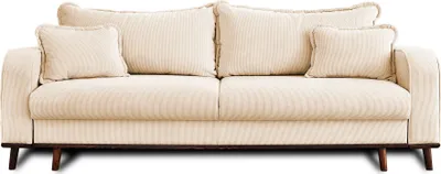 Image de Lisa Design Albane - canapé 3 places - convertible avec coffre - en velours côtelé , Beige