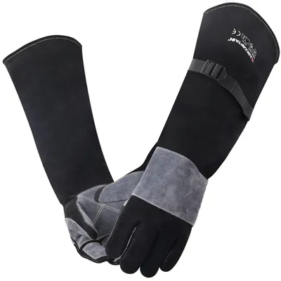 Schweißhandschuhe 60 cm, Rindsleder, hitzebeständig bis 350 °C