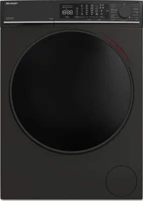 SHARP ES-MNFL814CMA-DE Waschmaschine Frontlader 8 kg, Energieeffizienzklasse A, 1400 U/min, Inverter Motor, AquaStop, Dampffunktion, MicroFiber-Filter, LED Touch Display – Mattschwarz