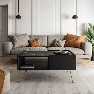 Obrázek produktu pro Konferenční stolek EUPHORIA L97 grafit / černý mramor