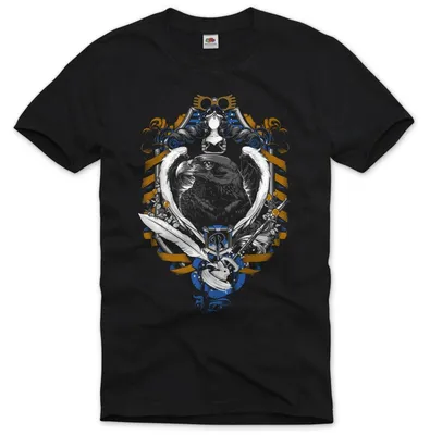 Produktbild von style3 Wappen Zauberschule T-Shirt Herren zauberei rabe adler schlange