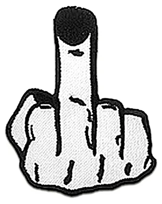 Obrázok produktu pre Fuck You Fingers Fuck Off Symbol - nášivka, nažehľovacia, nažehľovacia, nášivka, nášivka, nažehľovacia, veľkosť: 6,3 x 8,4 cm