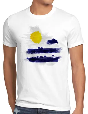 Produktbild von BaumwolleCloud Flagge Uruguay Herren T-Shirt Fußball Sport Flag WM EM Fahne