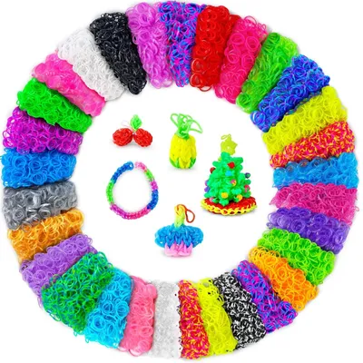 Produktbild von Gummibänder Set Webbänder Bastelset - 30 Farben - Elastische Gummibänder - Für Kinder und Erwachsene