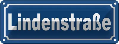 Zdjęcie produktu dla Blechschild 10x27 cm Lindenstraße Straßenschild