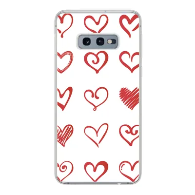 Produktbild von MuchoWow® Handyhülle Schutzhülle Hülle für Samsung Galaxy S10e Eine Illustration mit Herzen in verschiedenen Formen Silikon Softcase Handy Hülle - Handy