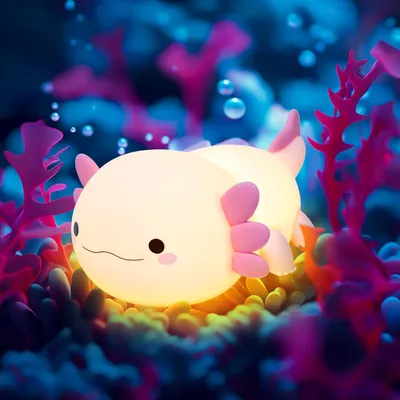 Obrázok produktu pre Nočná lampička Axolotl, pre deti, LED, do detskej izby