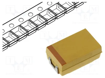 Zdjęcie produktu dla 5 sztuk kondensatorów: tantalowych, 20VDC, niskie ESR, pojemność 33uF, oznaczenie: D 2917, ESR: 200mΩ, model: TPSD336K020R0200