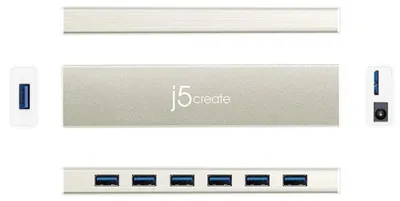 Obrázok produktu pre j5create JCH377, USB 3.2 Gen 1 (3.1 Gen 1) Micro-B, USB 3.2 Gen 1 (3.1 Gen 1) Type-A, 5000 Mbit/s, 2048 x 1152, Strieborná, Hliník