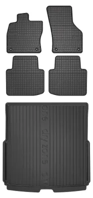 Zdjęcie produktu dla Dywaniki gumowe + mata bagażnika do Skoda Superb III 2015-2020 (kombi, górny poziom podłogi) – czarne, dopasowane – Wielganizator SolidPRO
