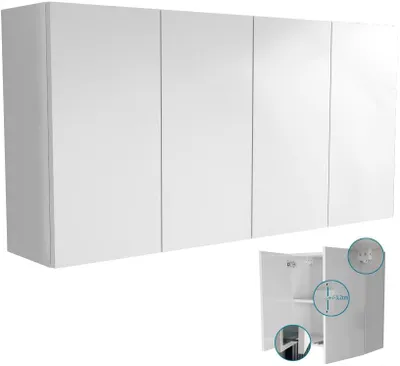 Zdjęcie produktu dla wisząca szafka łazienkowa 120x60 (2x60) biały mat + biały mat biała matowa