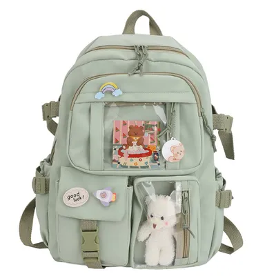 Obrázek produktu pro Kawaii batoh, velká kapacita, batoh s roztomilým medvědem do školy, několik kapes, japonská školní taška pro dospívající dívky