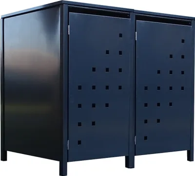 Produktbild von 2 Tailor Mülltonnenboxen Basic für 120 Liter Tonne Stanzung 3 komplett Anthrazit