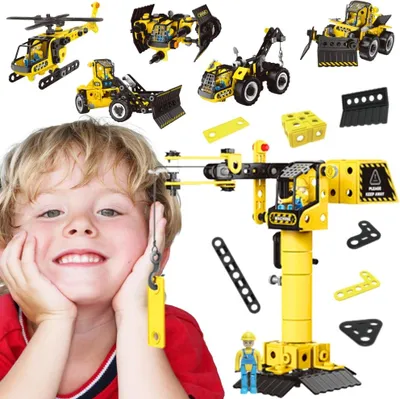 Produktbild von WOOPIE Baukasten-Set Baustellenfahrzeuge STEAM 6-in-1 223 Stk.