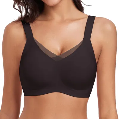 Imagen del producto de Sujetador sin aros - Bralette acolchado - Sujetador con efecto push-up - Sujetador suave - Sujetador sin costuras - Tejido de malla cómodo - Ropa interior