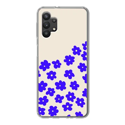 Produktbild von MuchoWow® Handyhülle Schutzhülle Hülle für Samsung Galaxy A32 5G Blume - Blau - Muster Silikon Softcase Handy Hülle - Softcase