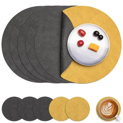 Produktbild von Solidchoice – Set aus 6 Untersetzern und Tischsets – Wasserfest und waschbar