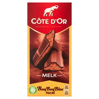 Produktbild von Cote dOr BonBonBloc Praliné Melk, Milchschokolade, 200 g, Praline, 2219 kJ, 531 kcal, 635 kJ
