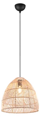Zdjęcie produktu dla Lampa wisząca RIKE czarno-brązowa 1xE27x40W wiklina / rattan / słoma wym:150x35x35cm IP20 RL
