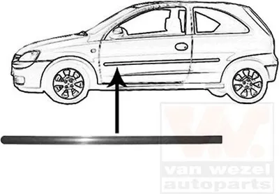 Produktbild von VAN WEZEL Zierleiste für die Tür Vorne Links Leiste für OPEL Corsa C Schrägheck (X01) 3777427