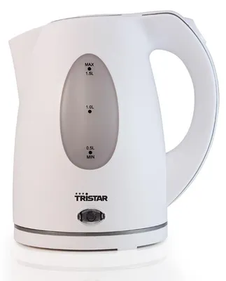 Produktbild von Tristar WK-1324 Wasserkocher, 1,5 l, 2000 W, Weiß, Kunststoff, Wasserstandsanzeige, Überhitzungsschutz