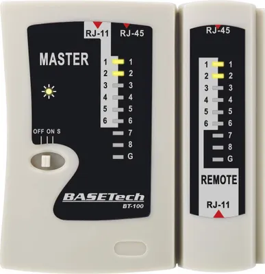 Produktbild von Kabeltester BT-100 Basetech BT-100 Geeignet für RJ-45, RJ-11