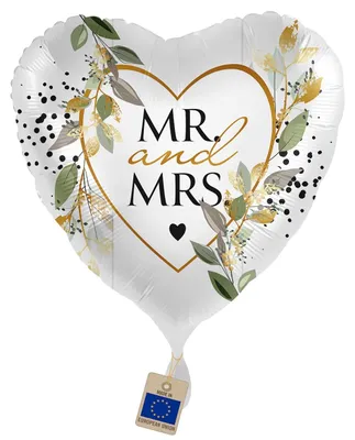 Productafbeelding van Folienballon MR. & MRS. in Hartvorm voor Bruiloft