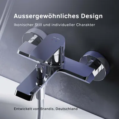 Produktbild von AM.PM Badewannenarmatur Wannenarmatur Chrom Einhebelmischer Wandmontage Bad Messing Badewannen Armaturen
