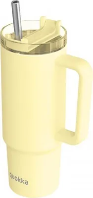 Image de Quokka Vibe Smartgrip, Gobelet isotherme en acier inoxydable jaune pastel, 880ml, 40382