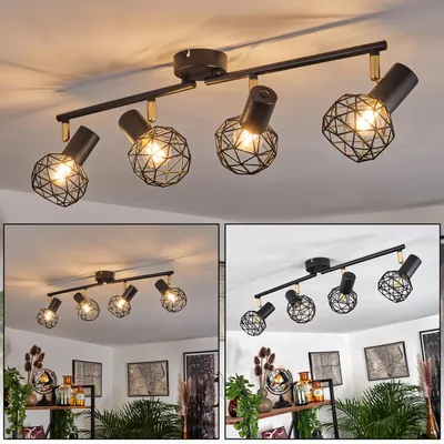 Produktbild von Torano »Torano« 4-flammige Deckenlampe aus Metall in Schwarz und goldfarben