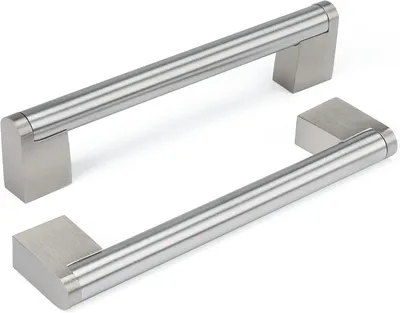 Produktbild von Set mit 10 Küchenschrankgriffen aus Edelstahl, Türgriffe, 128 mm Lochabstand