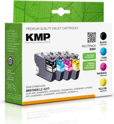 Zdjęcie produktu dla KMP B58V, Czarny, Cyjan, Purpurowy, Żółty, 12,5 ml, 30,9 ml, 4 szt., 550 stron(y), Multipak