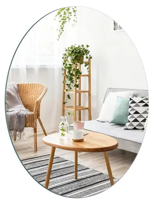 Produktbild von Ovale, selbstklebende Spiegel – 50 x 40 cm – Rahmenlos – Für das Badezimmer – Wandspiegel