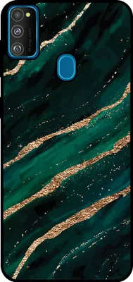 Produktbild von Smartphonica Handytasche passend für Samsung Galaxy M30s mit Marmordruck - TPU Rückseite Abdeckung Fall Marmor Design - Grün Gold