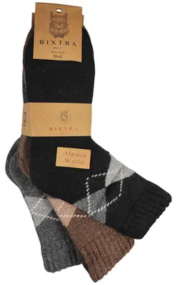 Produktbild von 3 Paar Alpaka Socken Wollsocken Herren Wintersocken, Mix7/39-42