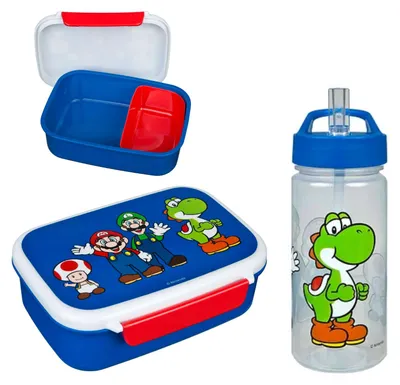 Produktbild von Super Mario Lunch-Set; Lunchbox und Trinkflasche