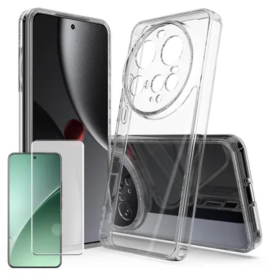 Produktbild von Für Xiaomi 15 Ultra Silikon TPU Case Transparent + Curved H9 Glas Folie Handy Hülle Schutz