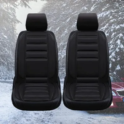 Produktbild von 2er-Pack Autositz-Heizkissen – 50 x 48 cm, Autositzbezug mit Heizung, Sitzheizung， Schwarz
