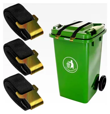 Produktbild von Mülltonnenschlösser für Tiere, 3 Stück, Mülltonnendeckelschloss, Mülltonnenverschluss, Verstellbare Mülltonnenverriegelung für Outdoor, Hunde, Bären