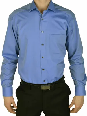 Produktbild von Olymp Hemd blau schwarzer Knopf Luxor