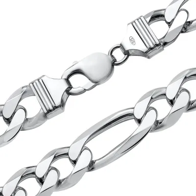 Produktbild von 925er Silberkette: Figarokette 13mm breit von JEWLIX (60cm)