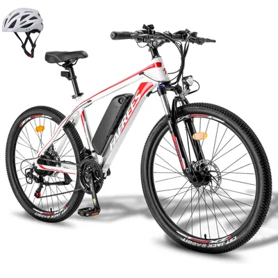 Produktbild von E-Bike Rostfreie Aluminiumlegierung Pannensichere Reifen 26 Zoll bis zu 80 - 100 km Mountainbike 21 Gang Wasserdicht IP54 Pedelec, Weiß